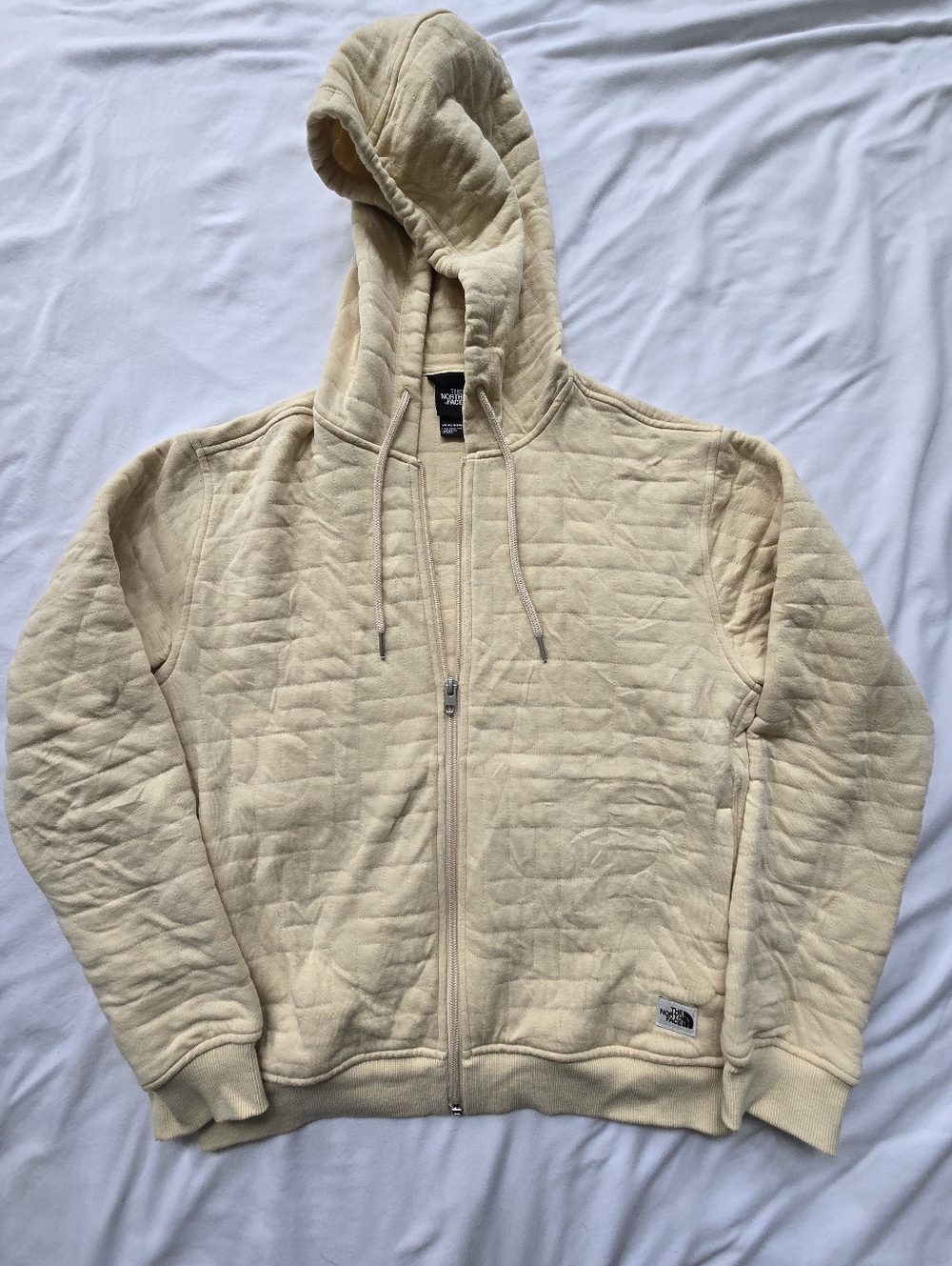 The North Face Women’s Beige Quilted Full Zip Hoodie Size Small